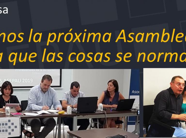 #yomequedoencasa. Rótulo "retrasaremos la próxima Asamblea de socios hasta que las cosas se normalicen" más imágenes de la Asamblea 2019