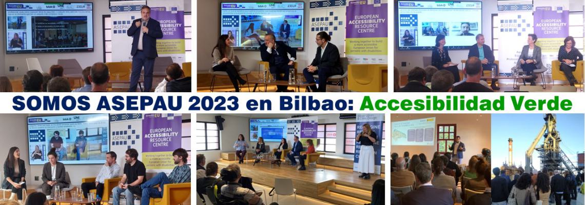 SOMOS ASEPAU EN BILBAO: ACCESIBILIDAD VERDE. Seis capturas de diferentes momentos de ponencias