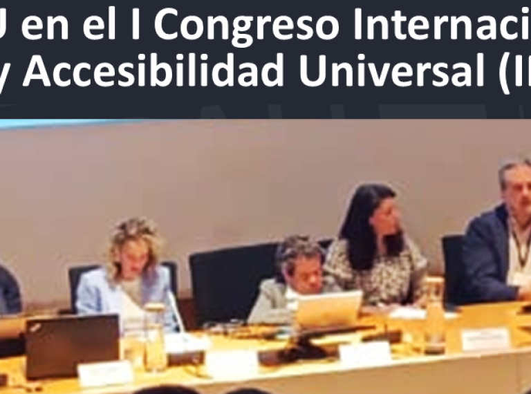 ASEPAU en el I Congreso Internacional de Arquitectura y Accesibilidad Universal (INHABIC 2026). mesa alargada con siete ponentes sentados en línea